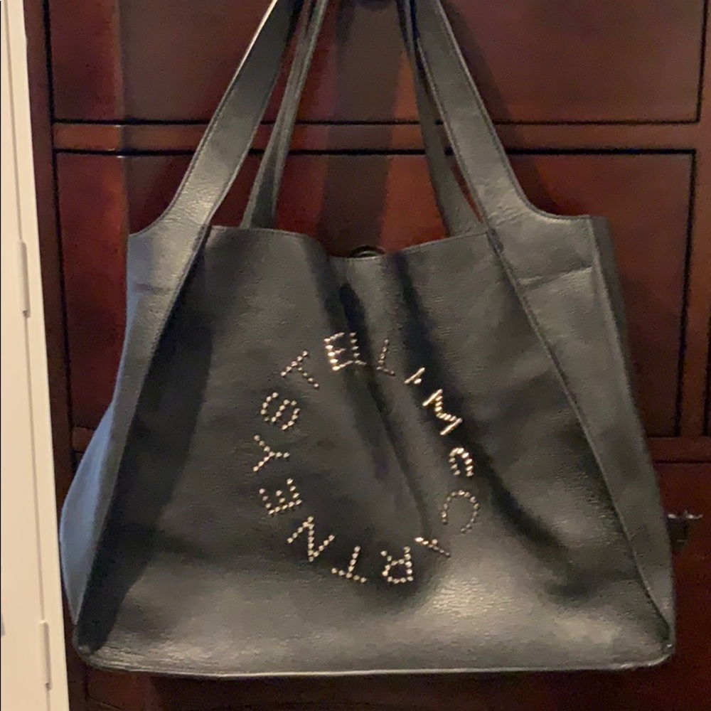 Stella McCarthy black leather tote